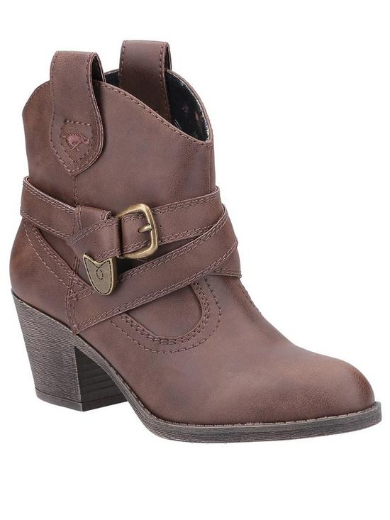 front image of rocket-dog-satire-western-ankle-boot-brown