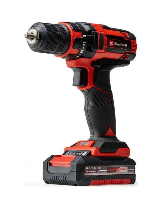 front image of einhell-power-x-change-classic-18v-drill-driver-1-x-15ah