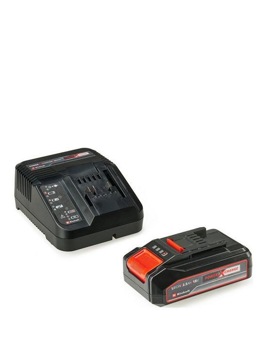 front image of einhell-pxc-18v-25ah-starter-kit-battery-and-charger