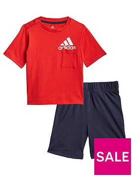 adidas-unisex-infantnbspbadge-of-sport-summer-set-redblack