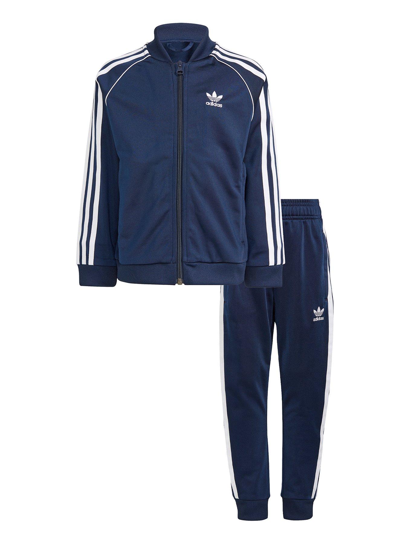 adidas Originals Unisex Younger Tracksuit - Navy/White | very.co.uk