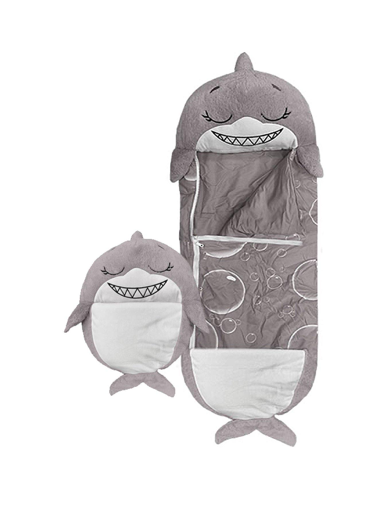 Product photograph of Happy Nappers Grey Shark Sleeping Bag - Medium from very.co.uk