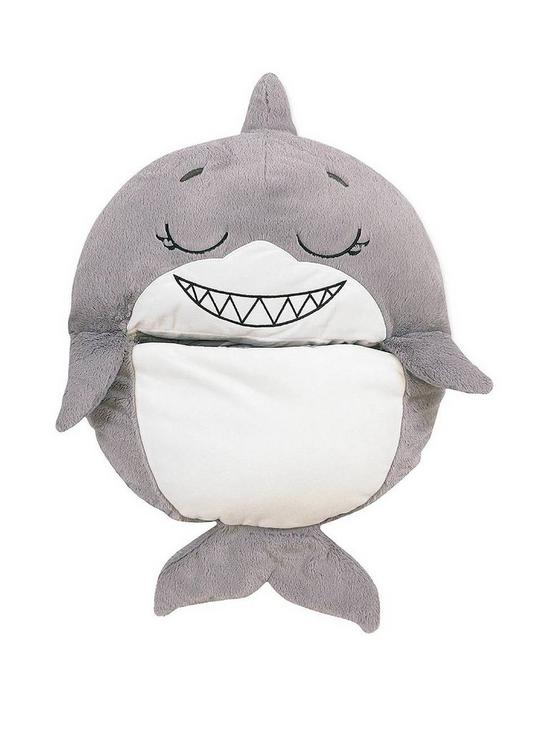 stillFront image of happy-nappers-grey-shark-sleeping-bag-large