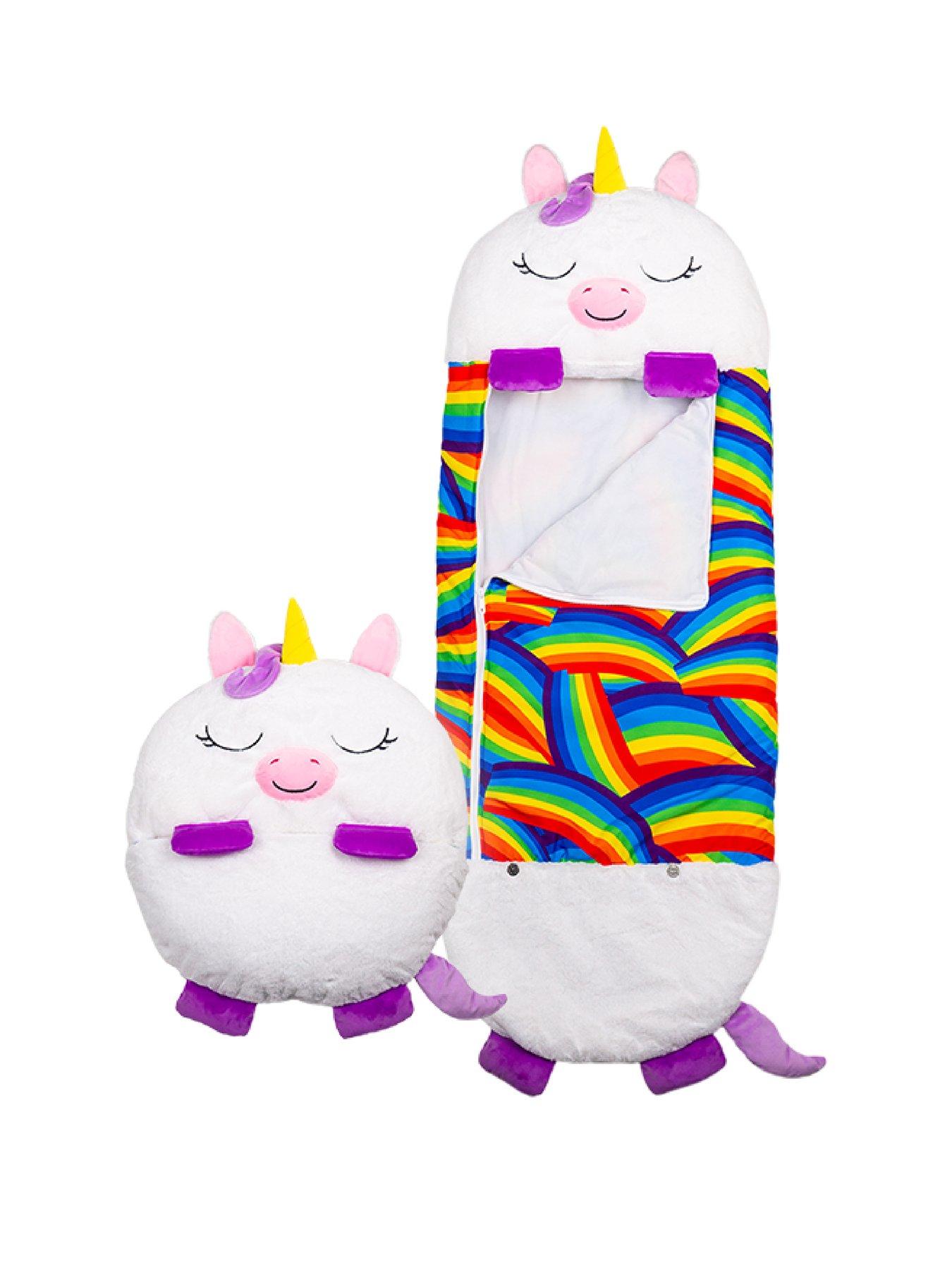 Product photograph of Happy Nappers White Unicorn Kids Sleeping Bag - Medium from very.co.uk