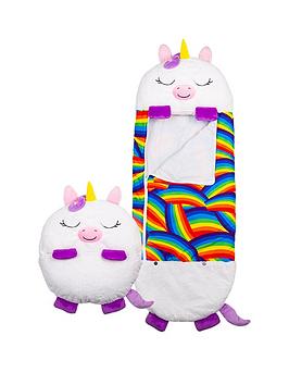 Product photograph of Happy Nappers White Unicorn Sleeping Bag - Large from very.co.uk