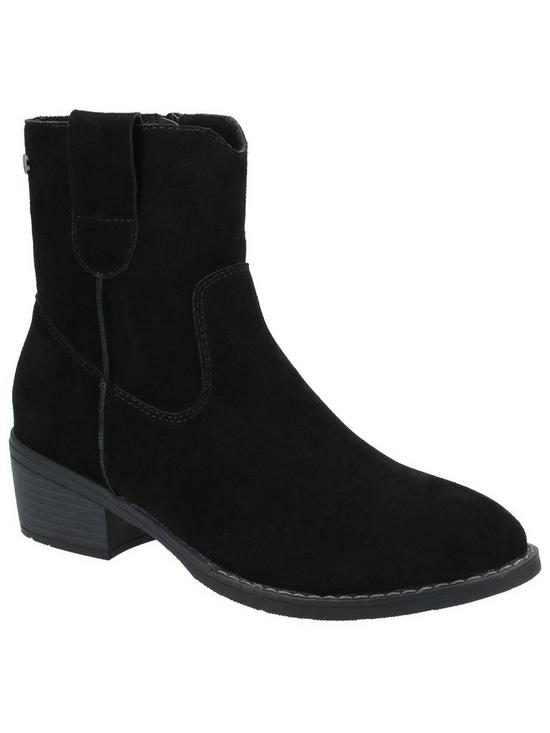 front image of hush-puppies-iva-western-boots-black