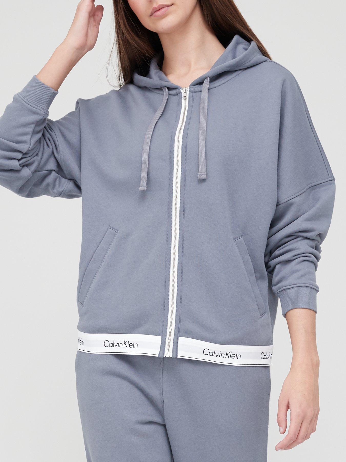 calvin klein modern lounge full zip hoodie