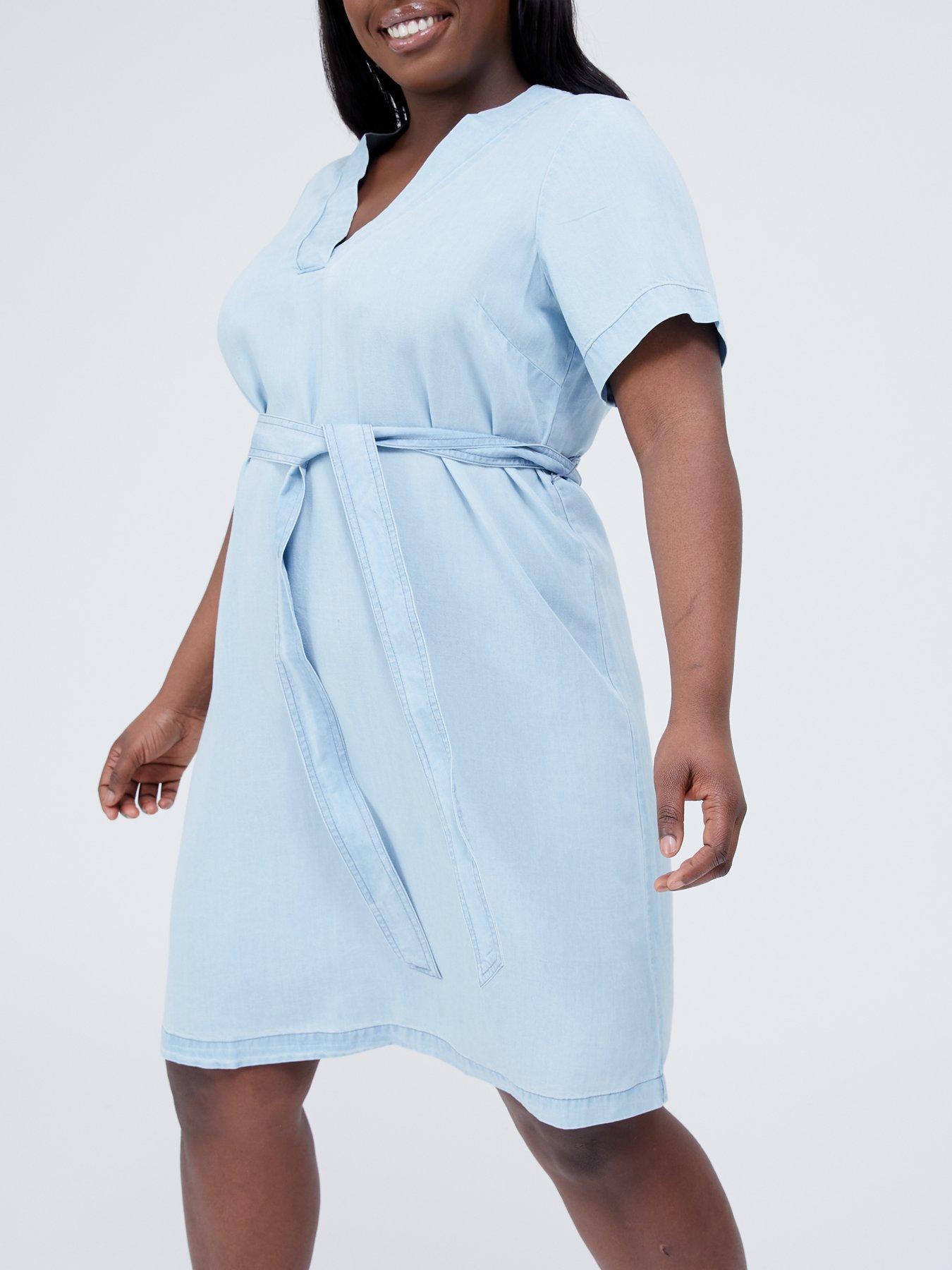 light blue tunic dress