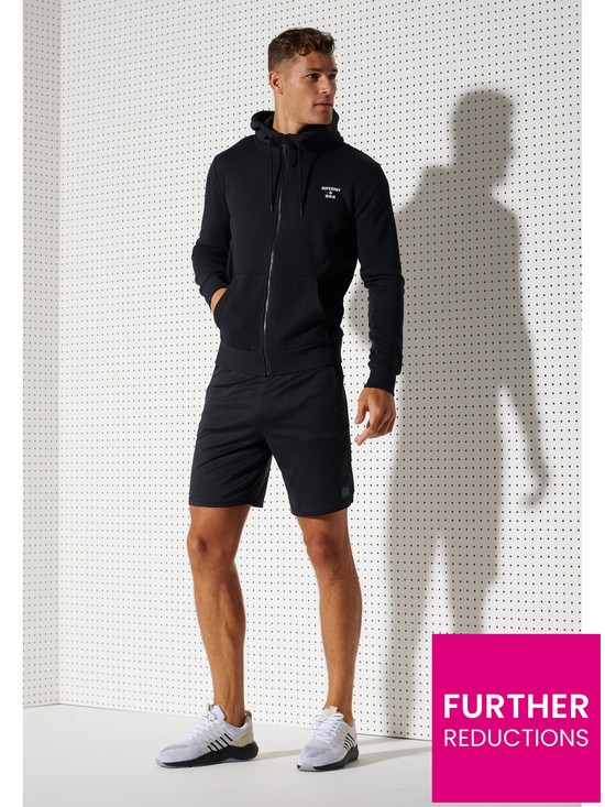 back image of superdry-training-sport-zip-hoodie-black