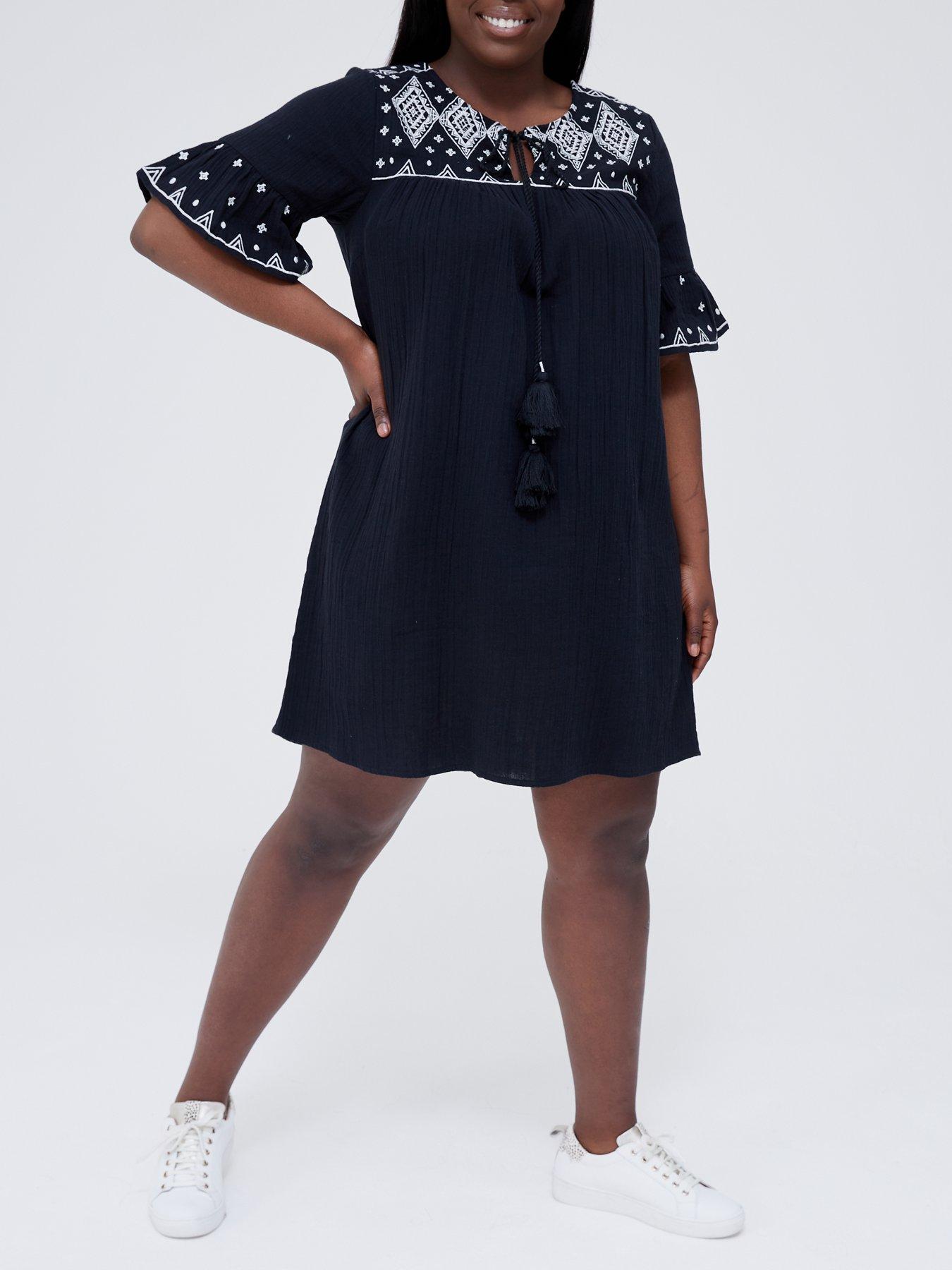 tunic embroidered dress