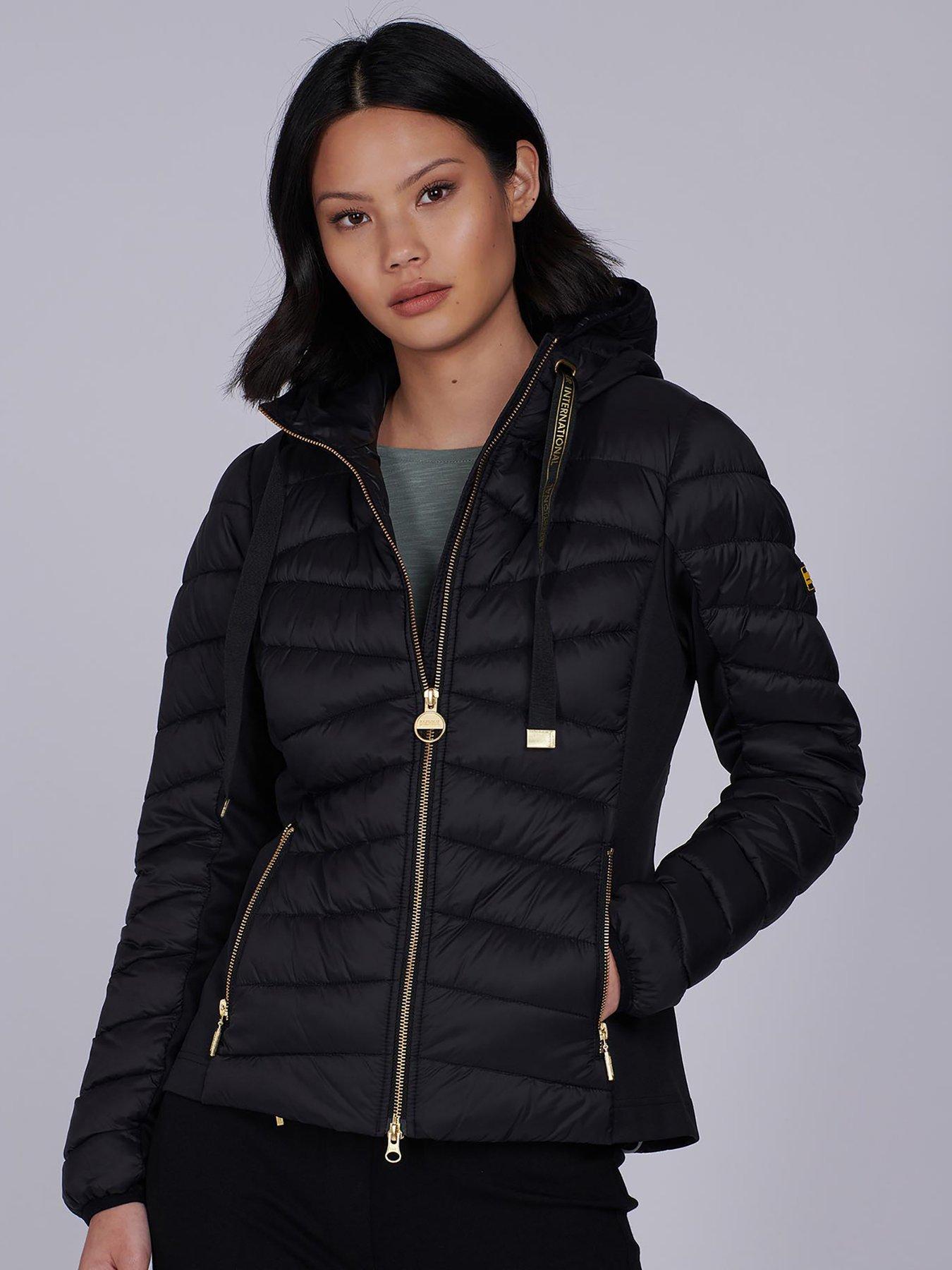 barbour black padded jacket