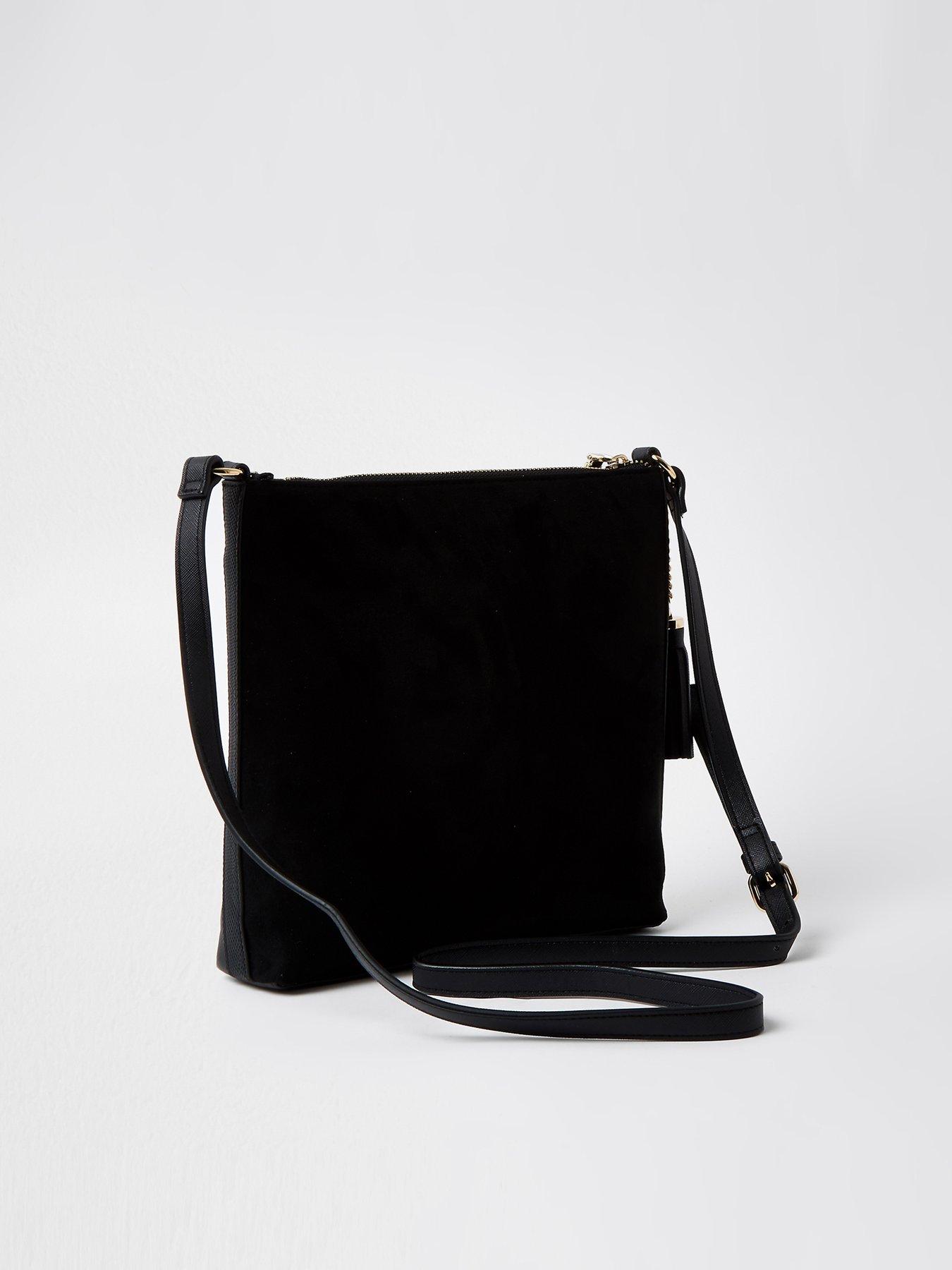 Bags & Purses Zip Pocket Front Messengery Bag - Black