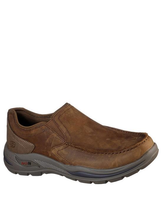 Skechers Hust Arch Fit Motley Shoe - Brown | very.co.uk