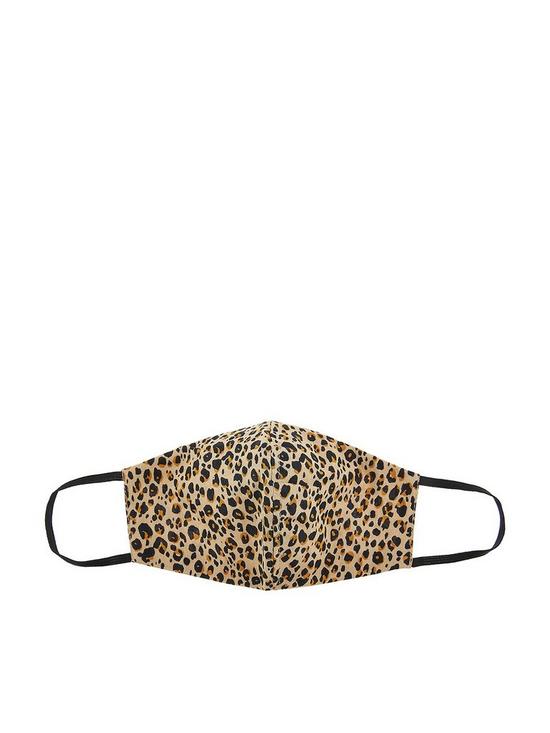 front image of accessorize-cotton-face-cover-leopard-print