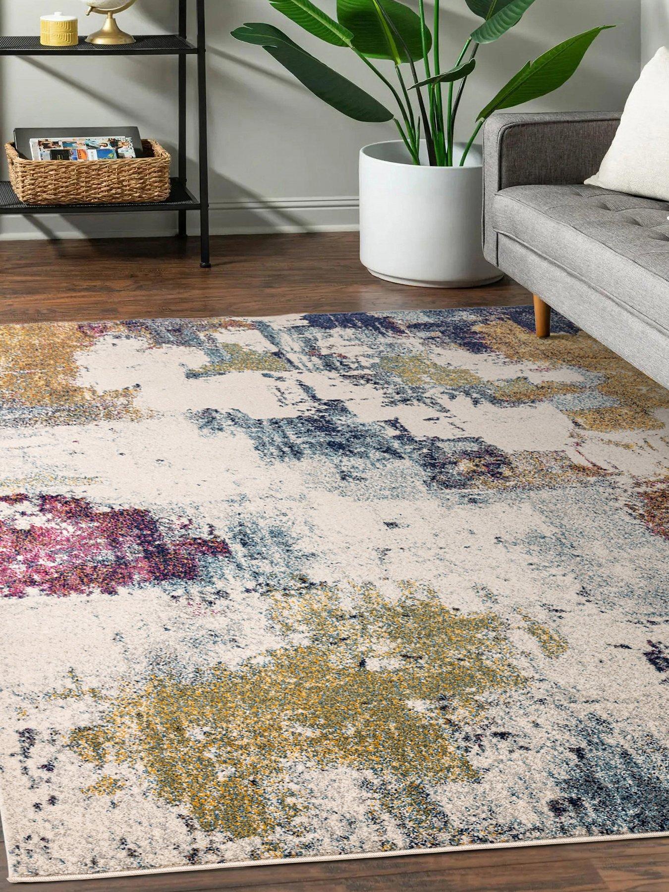 Asiatic Orion Abstract Yellow Rug | very.co.uk