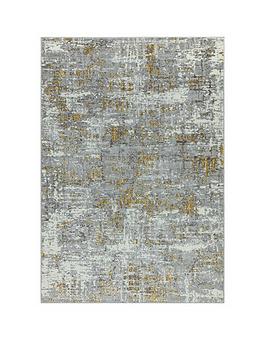 Product photograph of Asiatic Orion Abstract Yellow Rug from very.co.uk