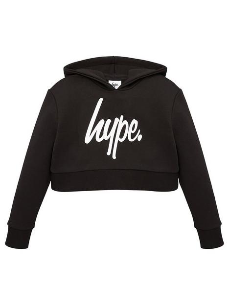 hype-girls-core-cropped-script-hoodie-black