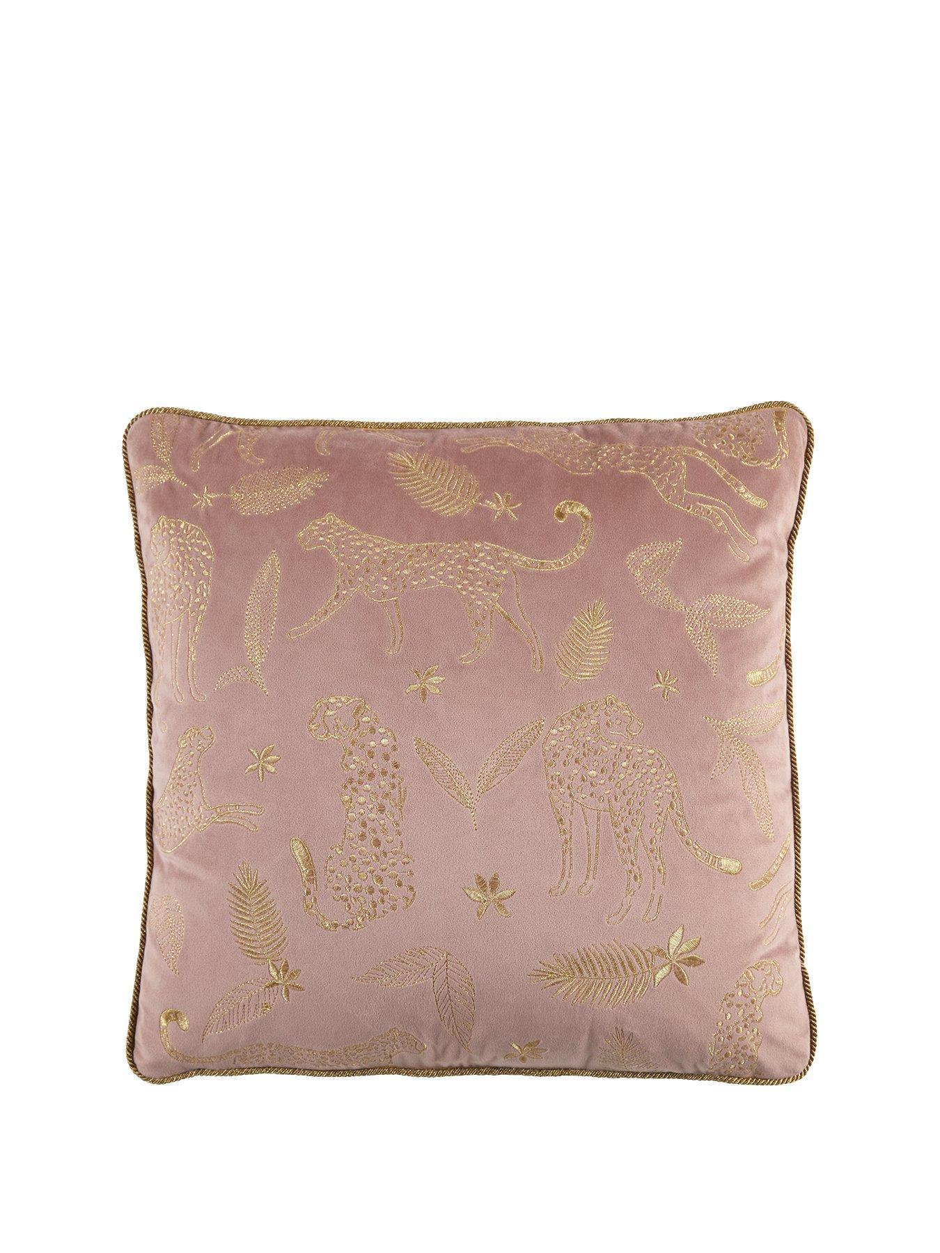 Product photograph of Palm House Velvet Cushion from very.co.uk