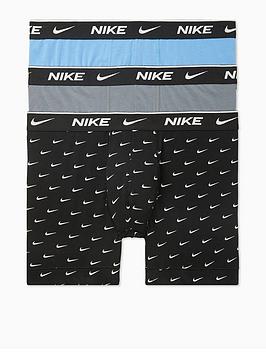 Nike Underwear Boxer Brief 3pack All Over Print Grey And Blue, Grey/Blue, Size S, Men|S