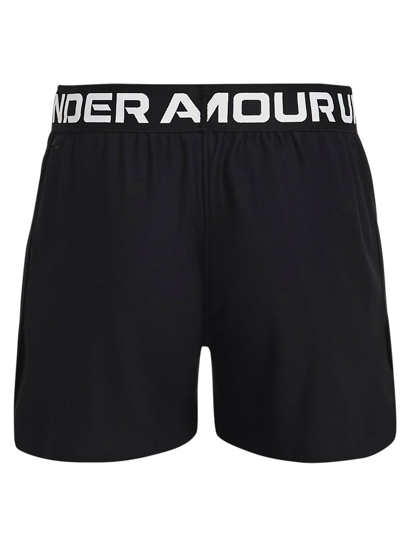 UNDER ARMOUR Girls Play Up Solid Shorts - Black