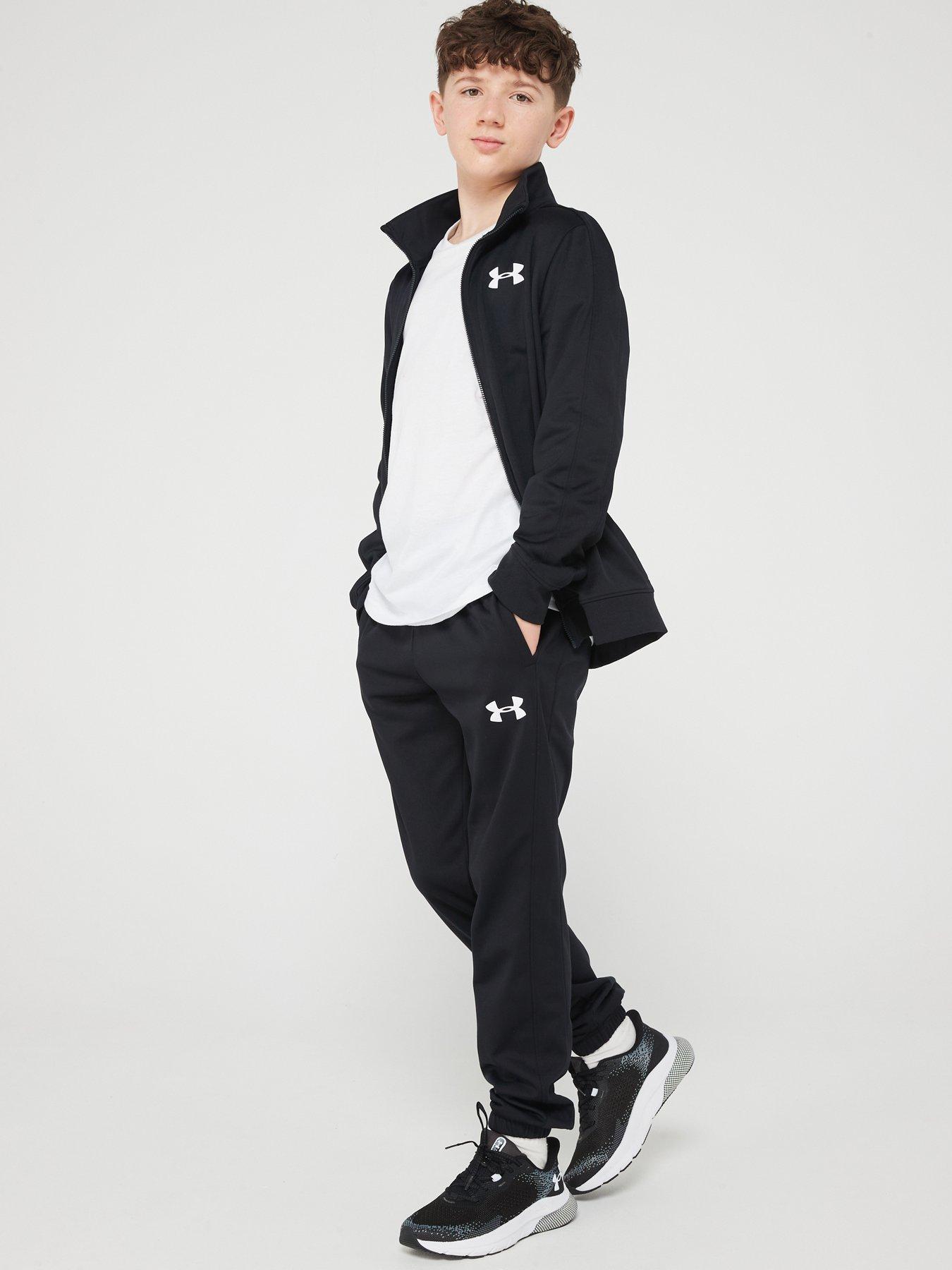 UNDER ARMOUR Boys Knit Track Suit - Black | very.co.uk