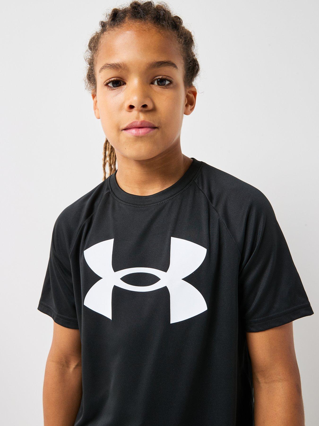 Image 4 of 6 of UNDER ARMOUR Boys Tech Big Logo Short Sleeved - Black