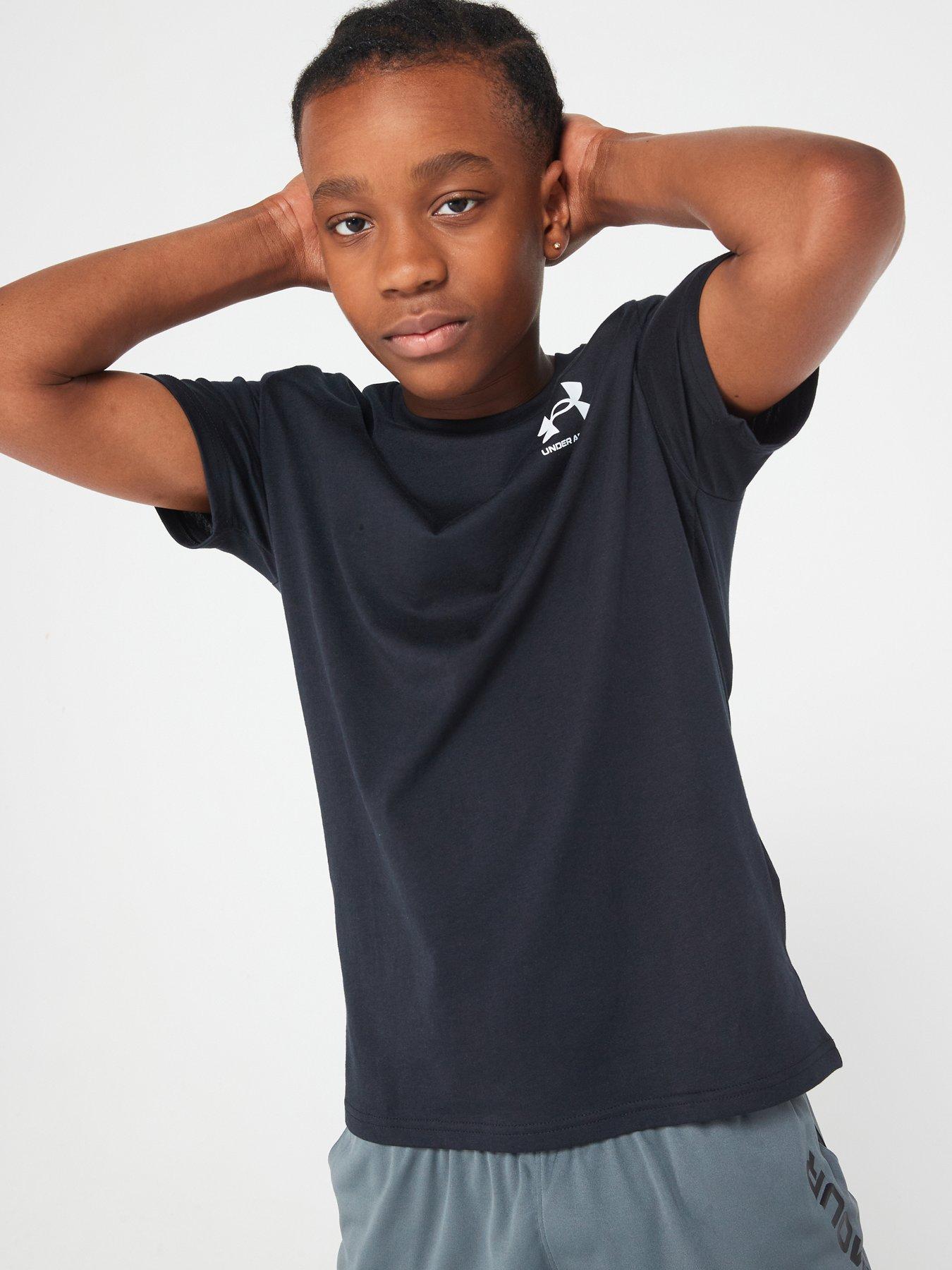 Under Armour Charged Cotton T Shirt Youngster Boys Crew Neck Tee Top Short