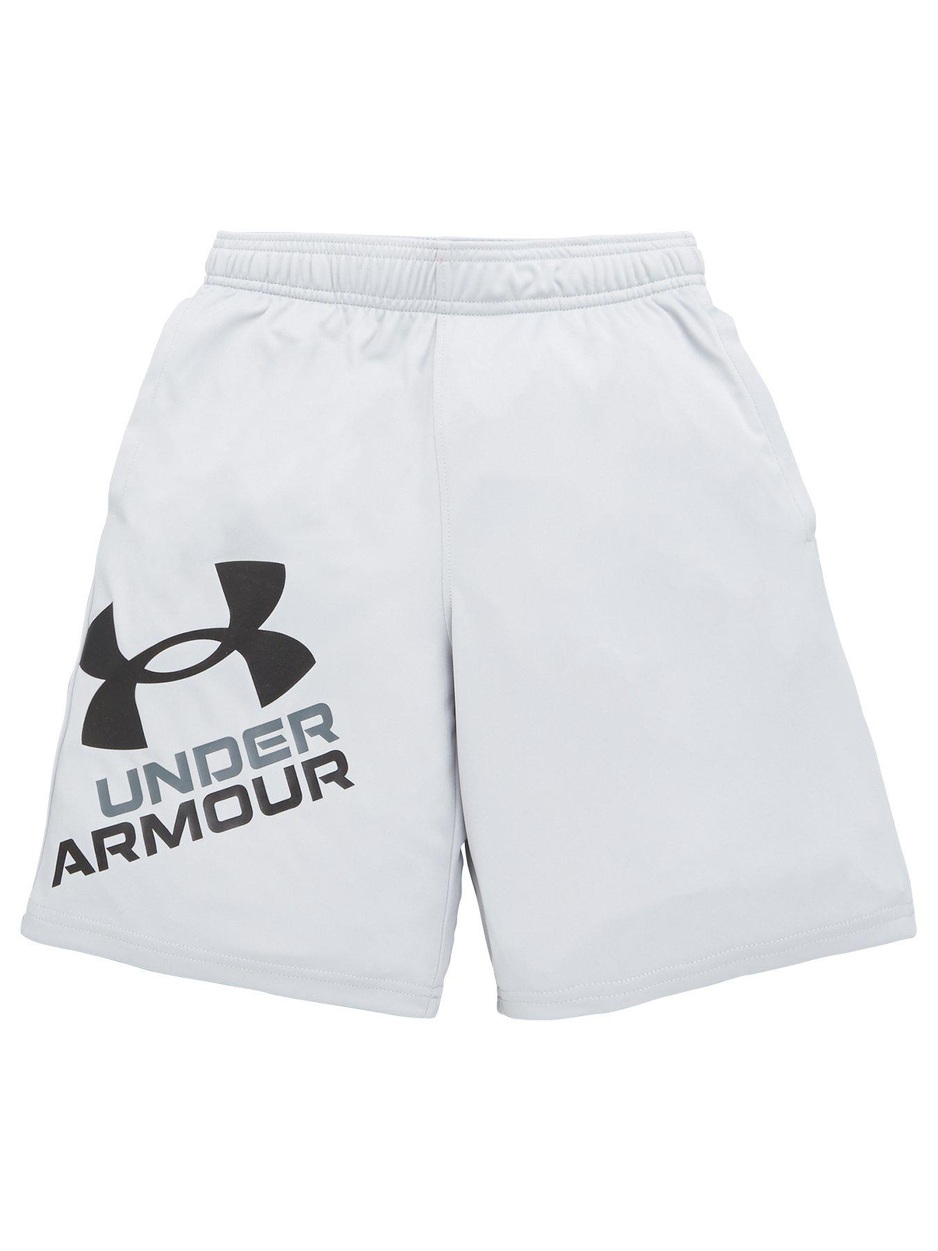 UNDER ARMOUR Youth Woven Graphic Shorts - Grey/Black