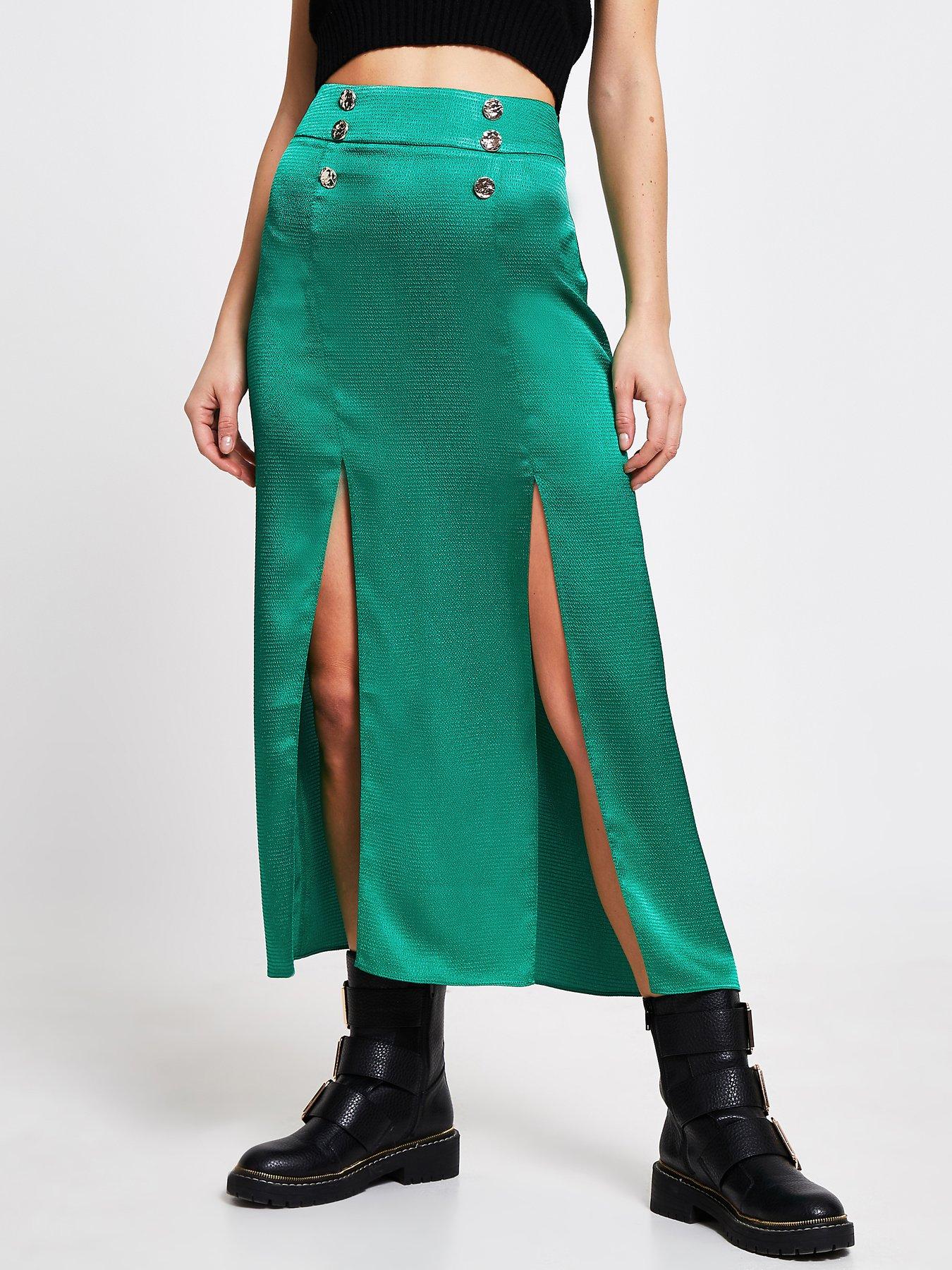 blue velvet skirt river island