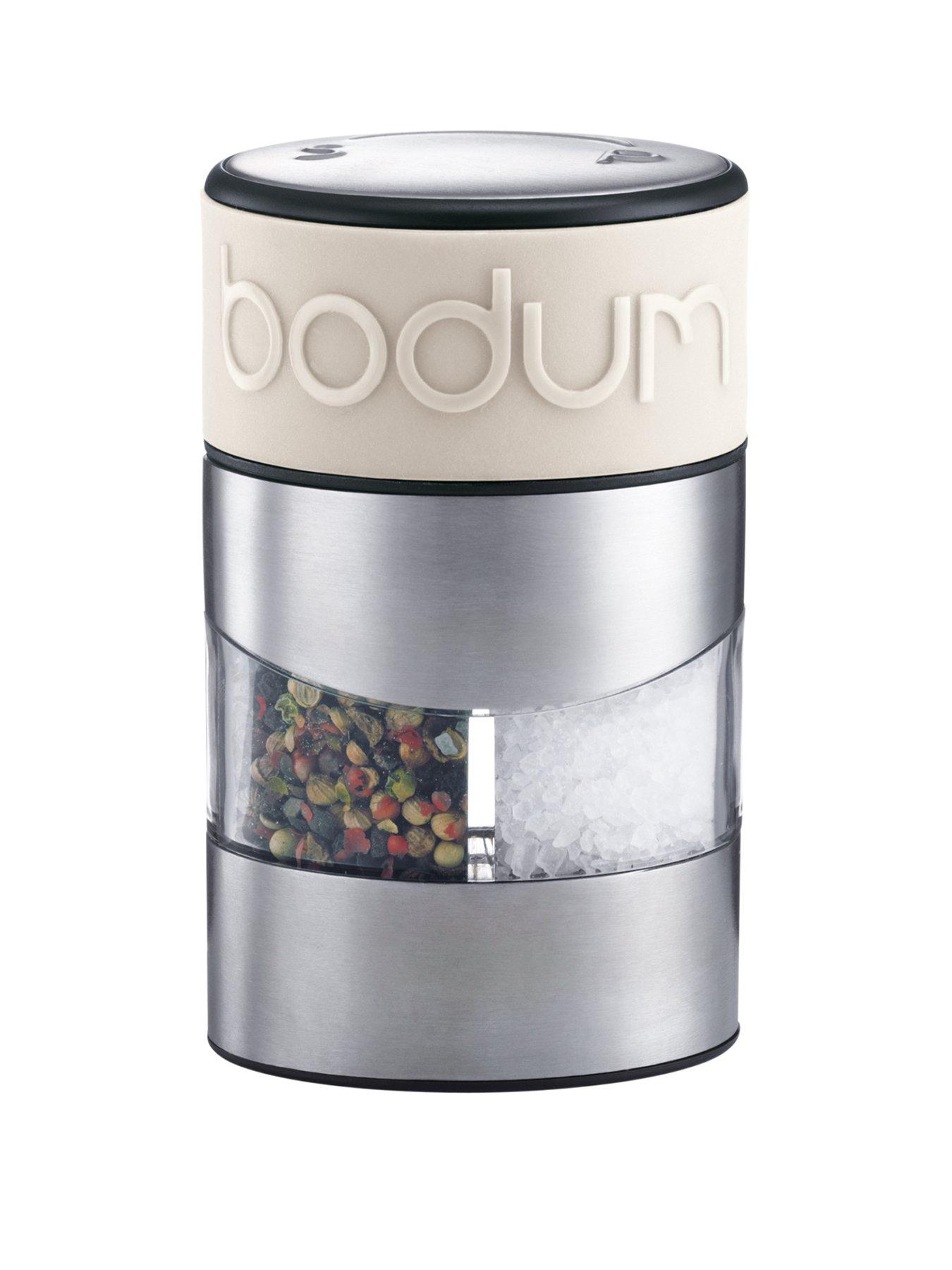 Bodum TWIN: Moulin à sel et poivre combiné, manuel, inox | Blanc crème