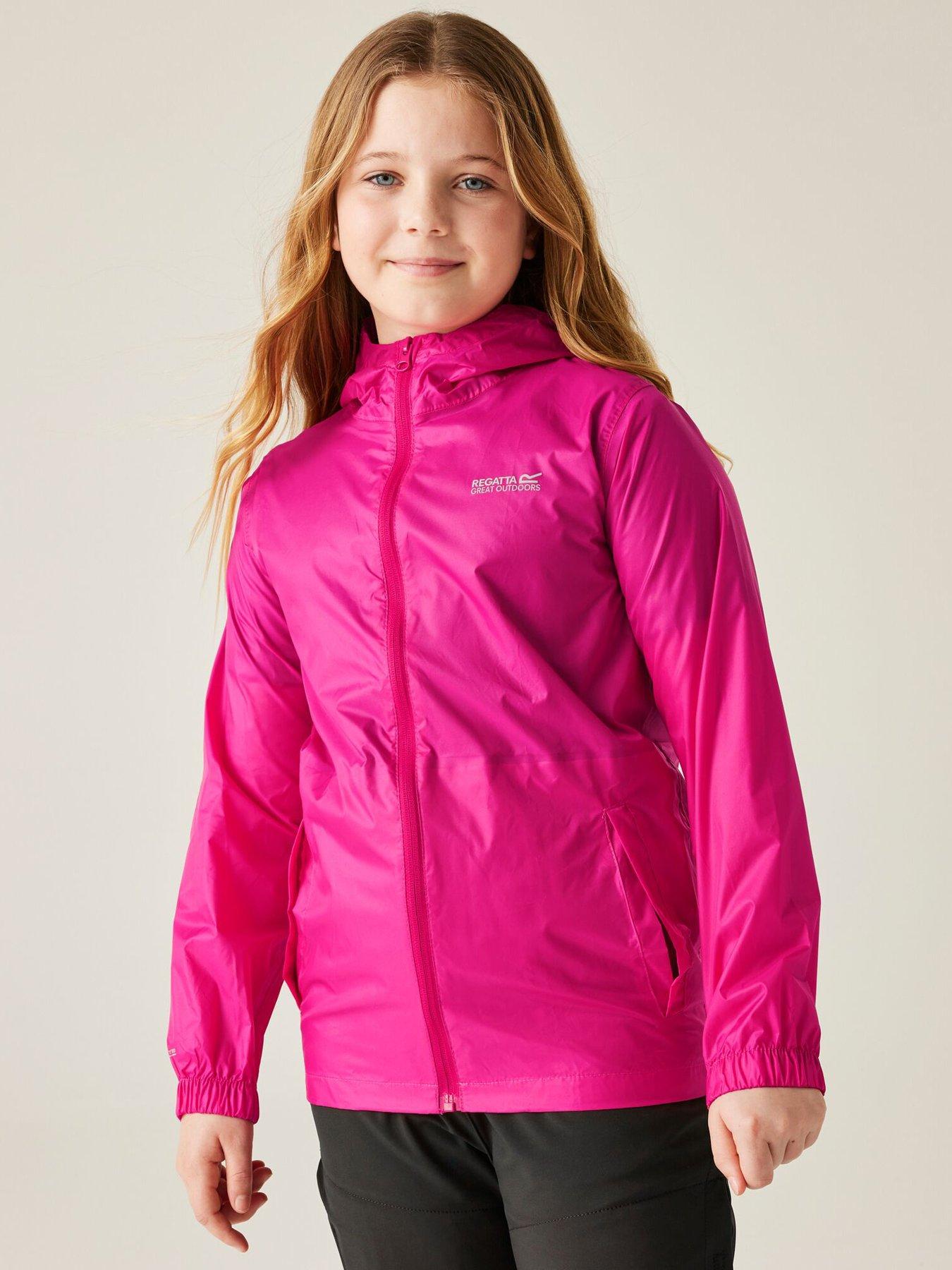 Regatta Kids Pack-it Waterproof Jacket III, Fuchsia, Size 2 Years