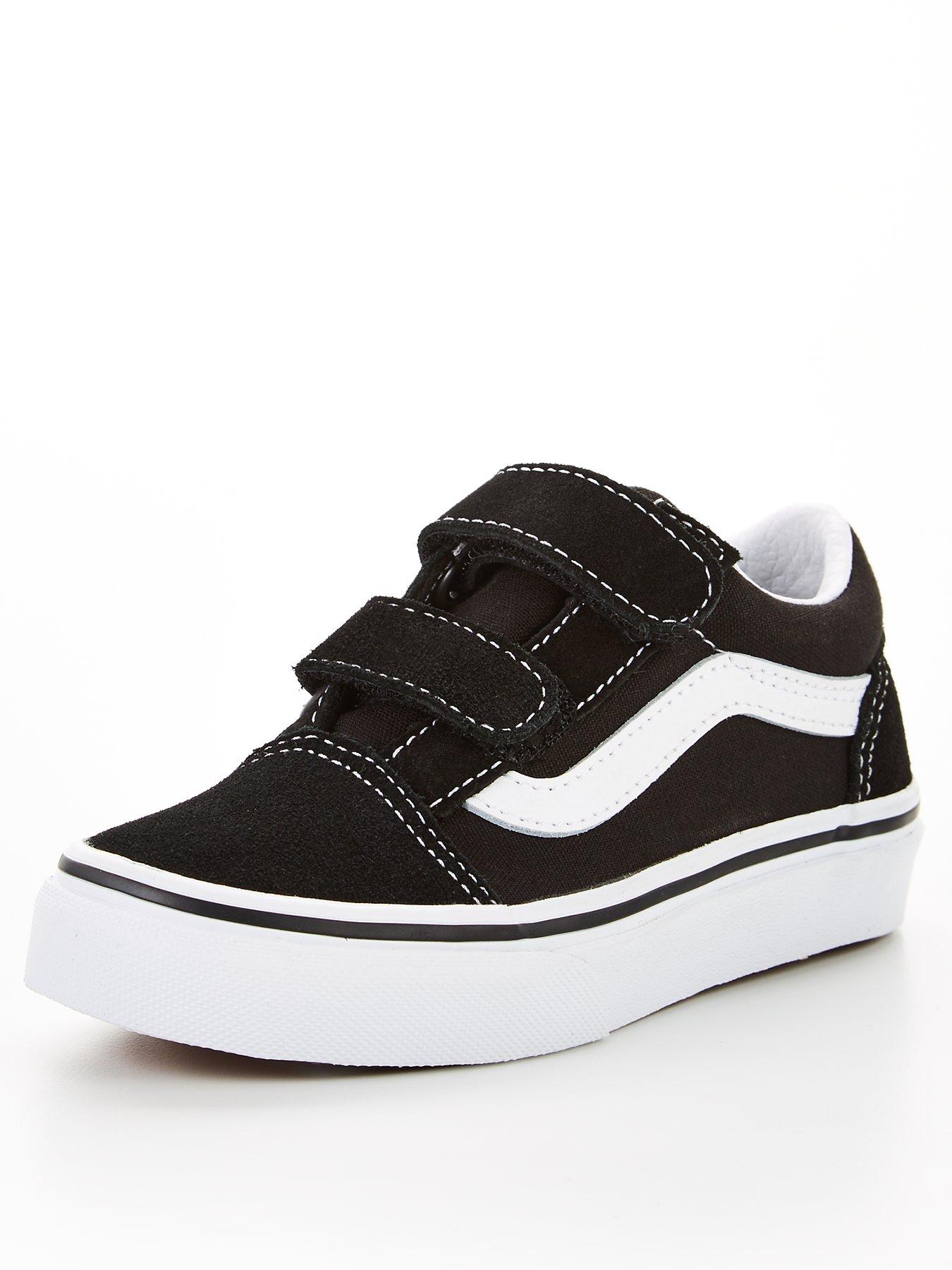 Childrens black and white vans sale