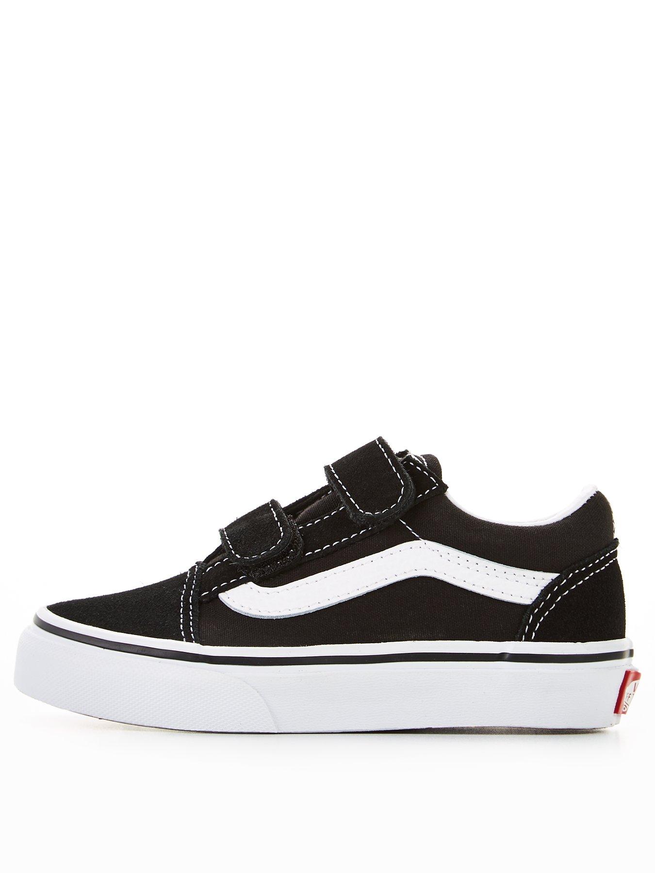 Old skool velcro vans on sale white