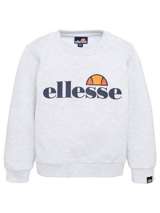 front image of ellesse-younger-boys-core-suprios-sweatshirt-white