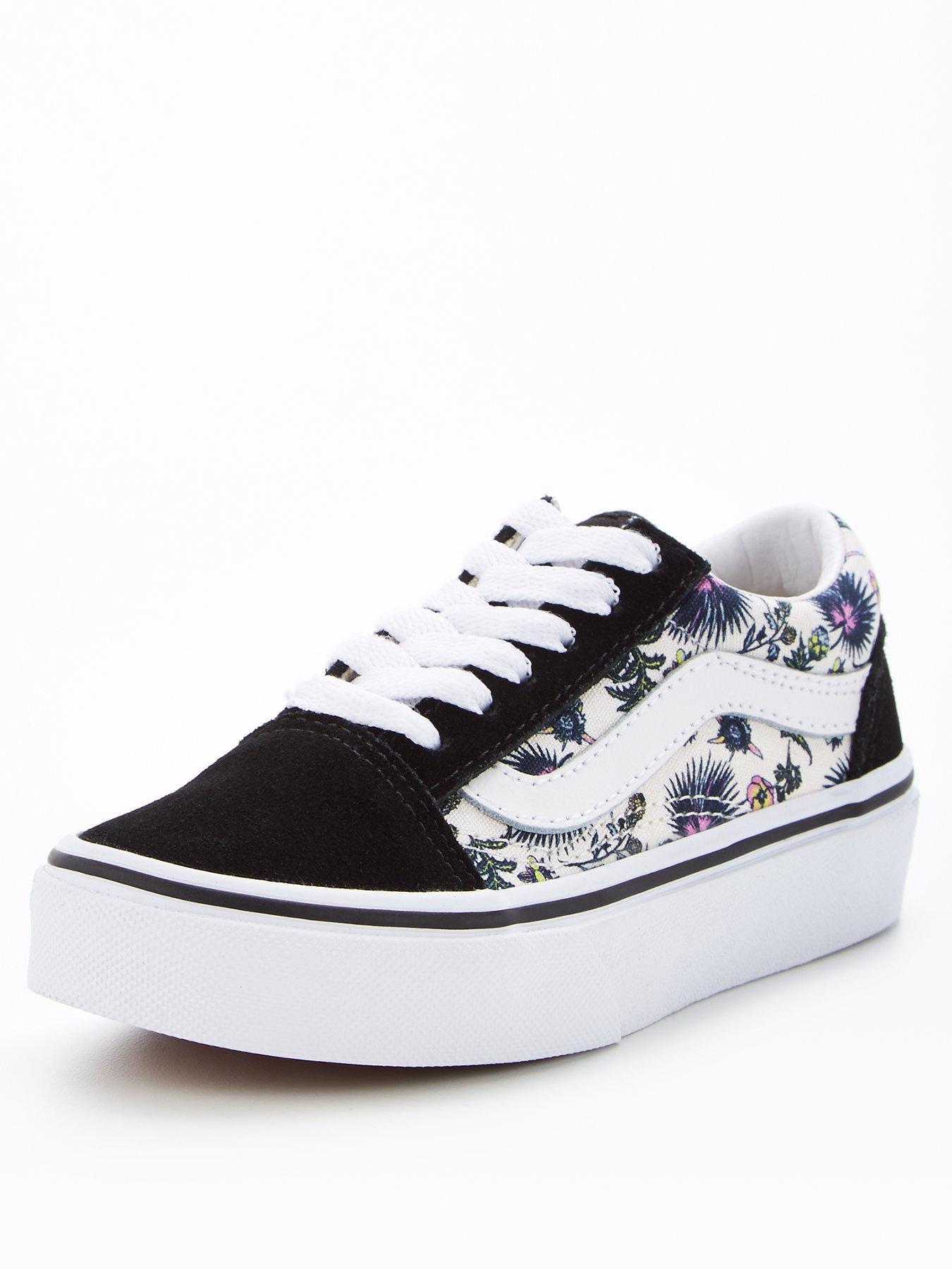 Vans Women's Paradise Floral Old Skool Shoes | Orchid & True White| UK 2