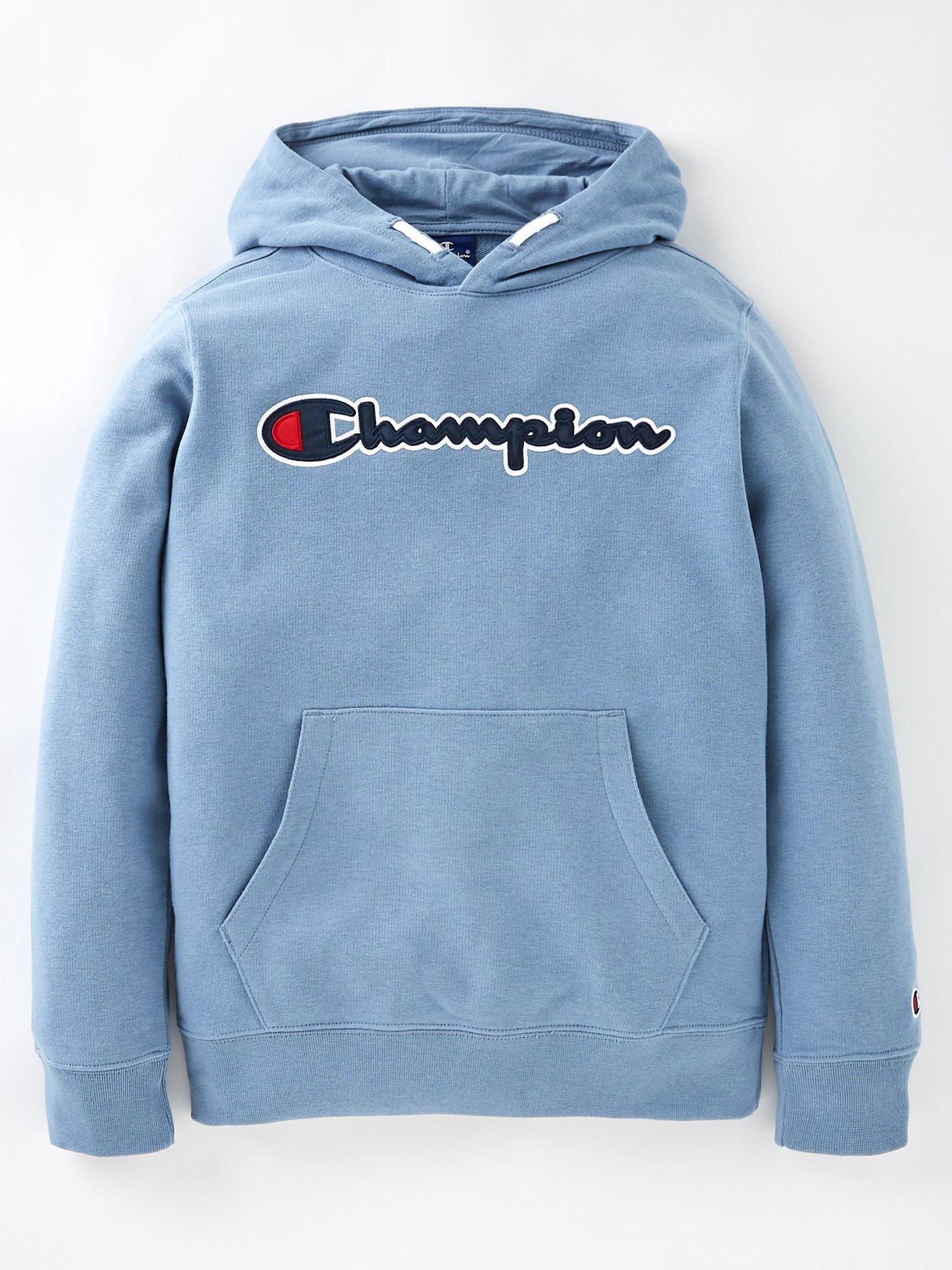 Champion Boys Hooded Sweatshirt - Light Blue | very.co.uk