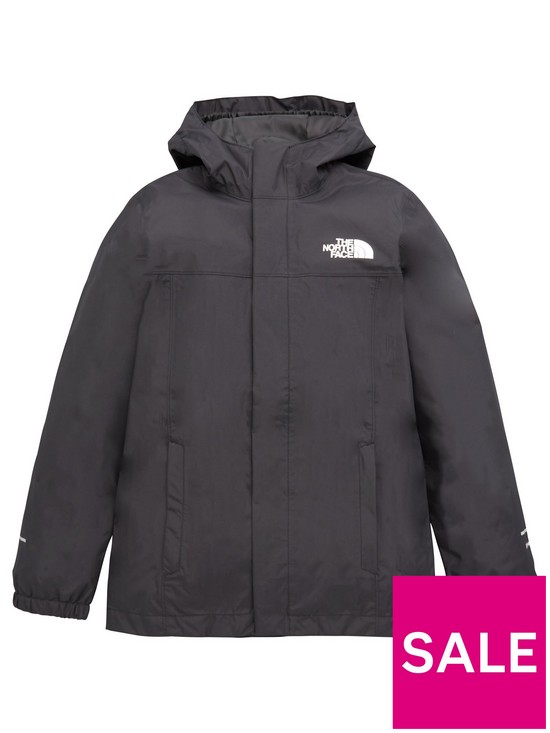 front image of the-north-face-boys-resolve-resolve-reflective-jacket-black