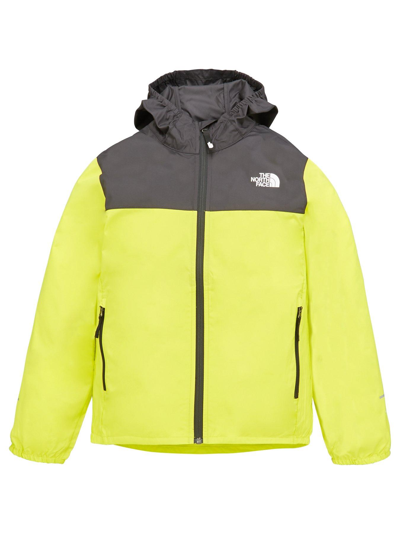 north face windbreaker green