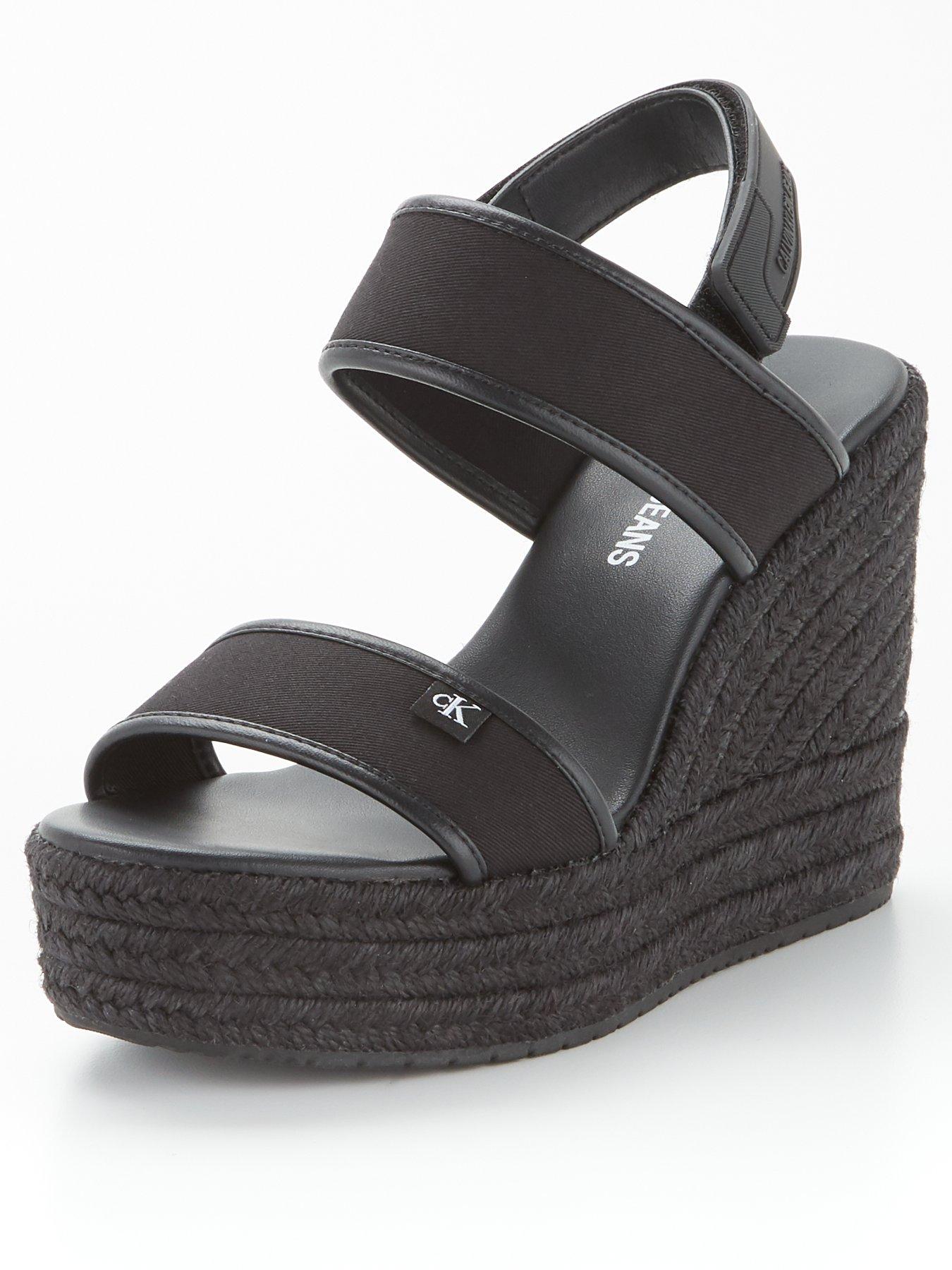black high wedges