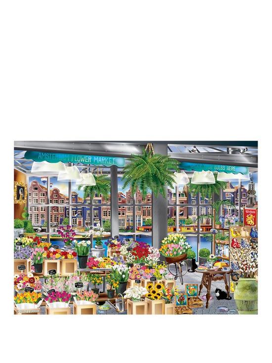 stillFront image of ravensburger-amsterdam-flower-market-1000-piece-jigsaw-puzzle