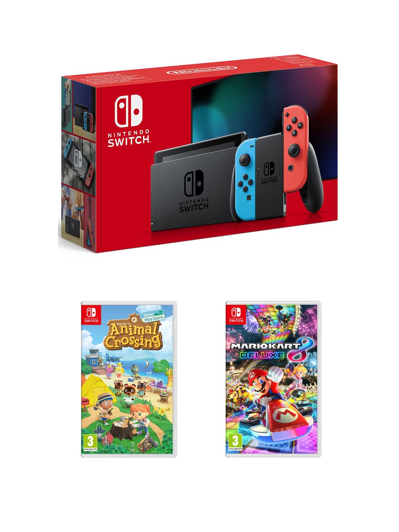 Neon Console with Animal Crossing New Horizon Mario Kart 8 Deluxe