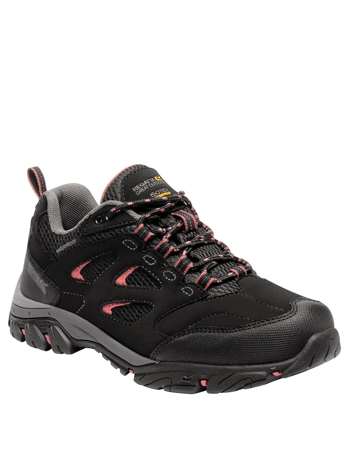 Regatta Lady Holcombe IEP Low Walking Shoe Black Red Very