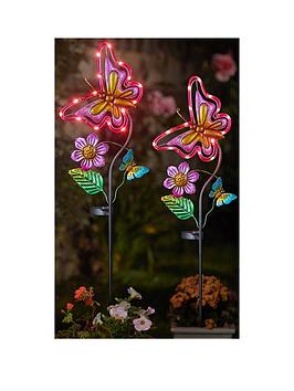 Product photograph of Smart Solar 2 Pack Flutterbella Garden Stake Lights from very.co.uk