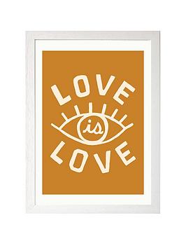 Product photograph of East End Prints Love Is Love By Tree X Three A3 Framed Print from very.co.uk