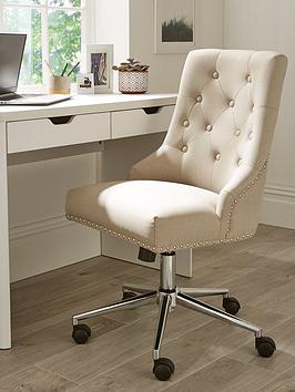 Product photograph of Very Home New Warwick Fabric Office Chair - Natural from very.co.uk