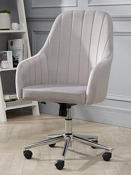 Product photograph of Very Home Molby Fabric Office Chair - Grey from very.co.uk