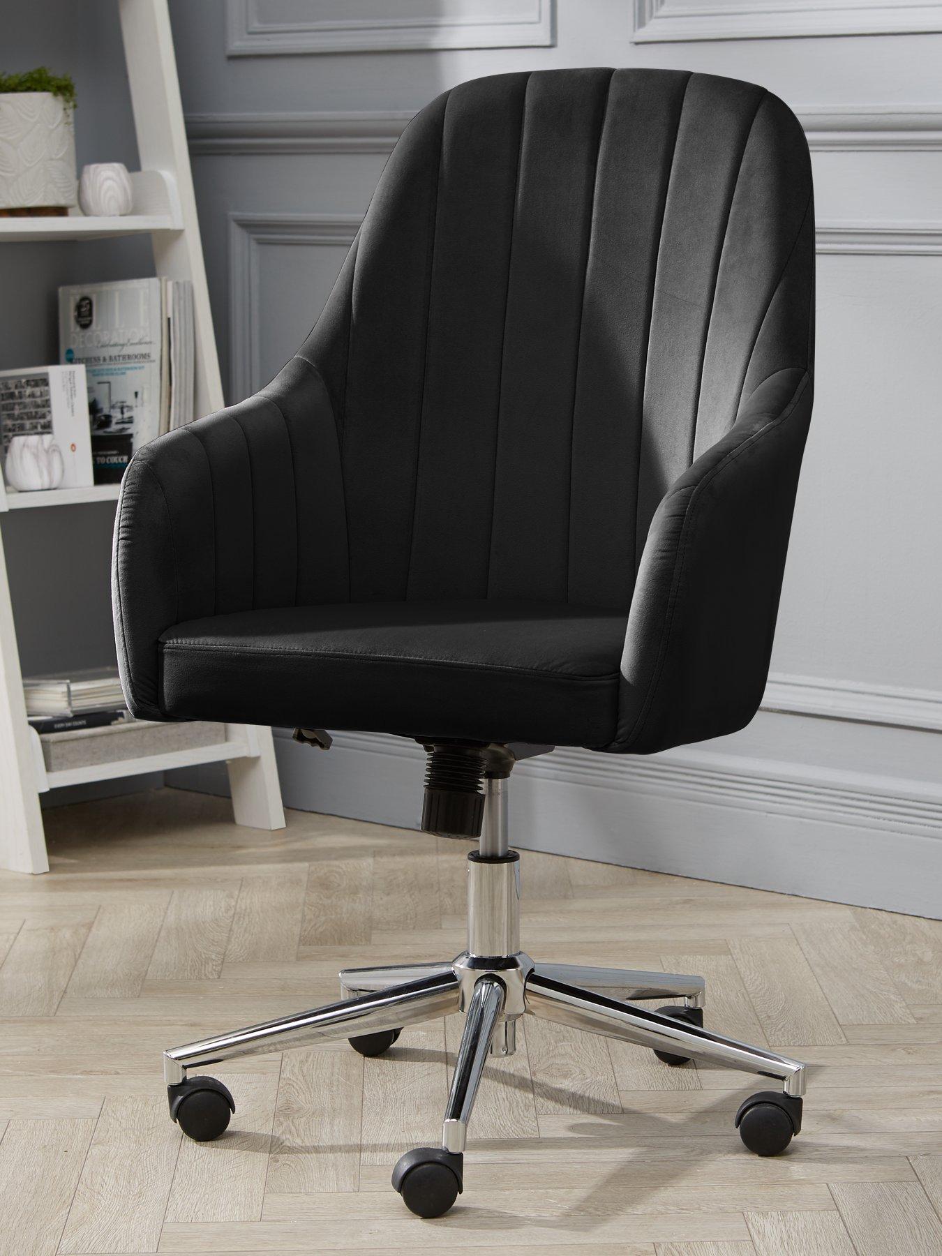 Velvet black best sale office chair