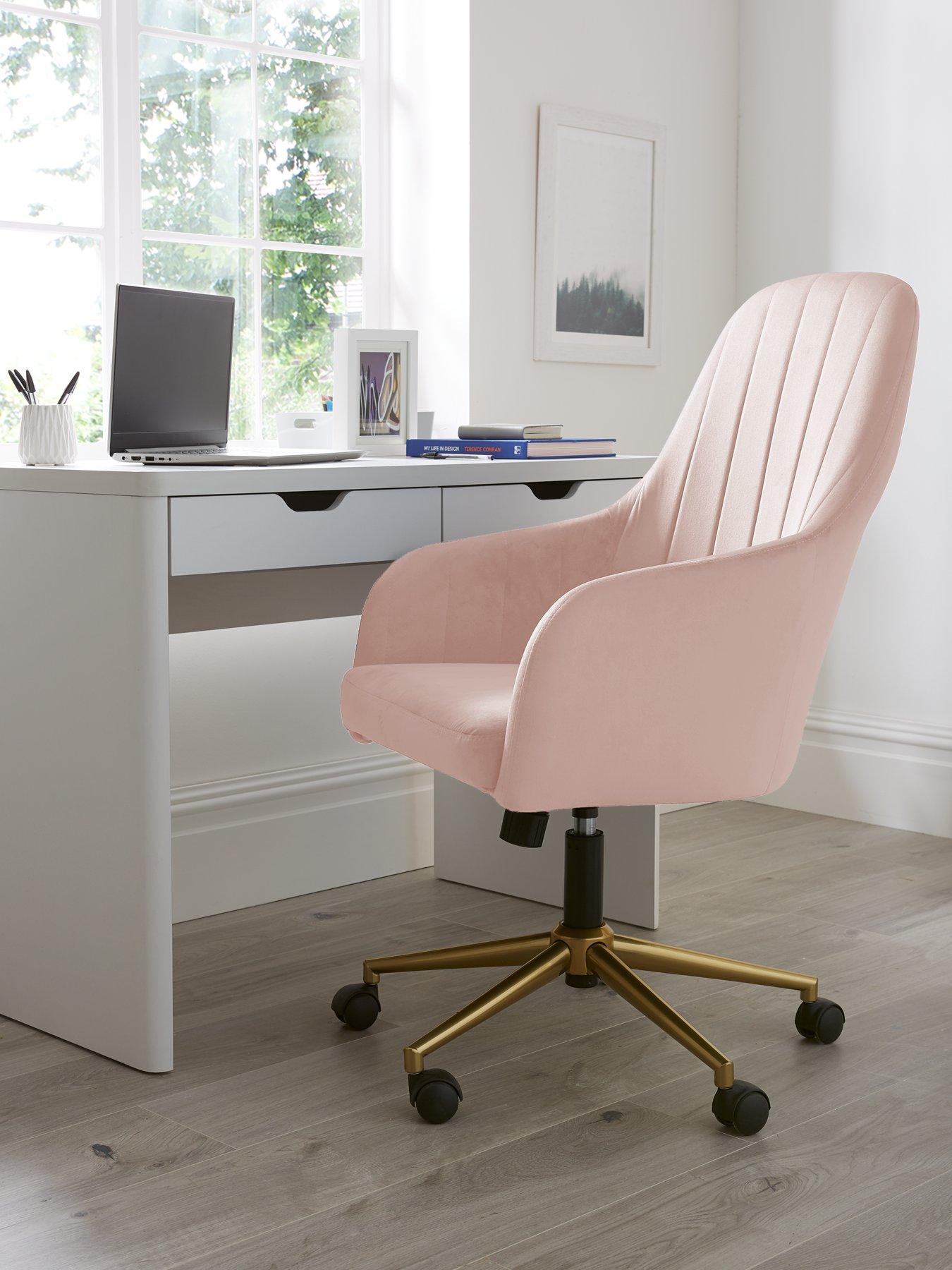 Product photograph of Very Home Molby Fabric Office Chair - Pink from very.co.uk