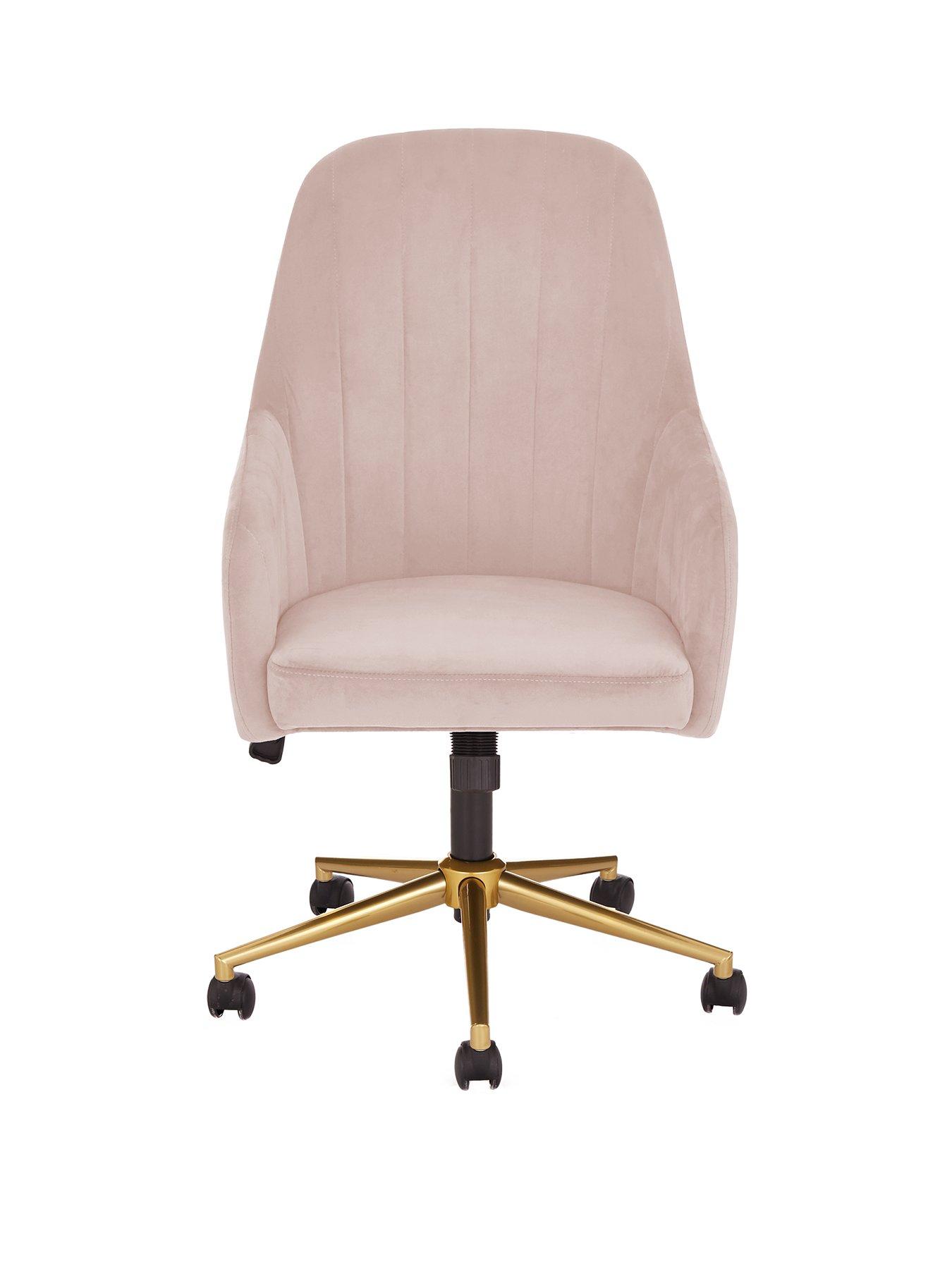 Pink and gold chair for deals desk