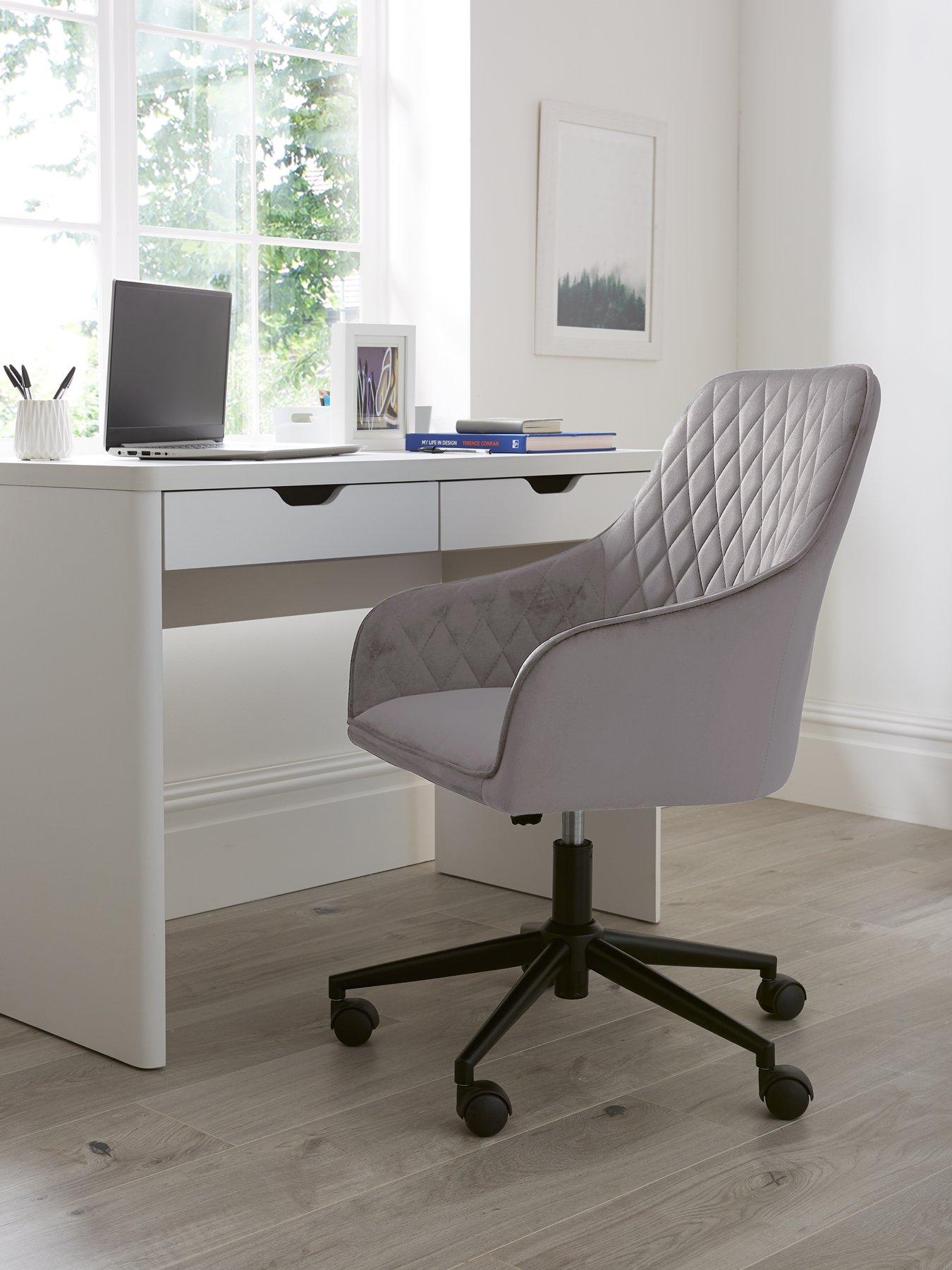 Product photograph of Very Home Diamond Fabric Office Chair - Grey from very.co.uk